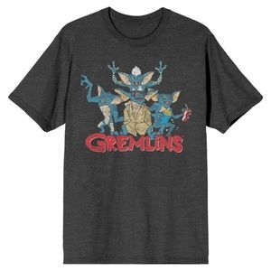 Gremlins Group Character Mens Short Sleeve T Shirt Black Size Medium